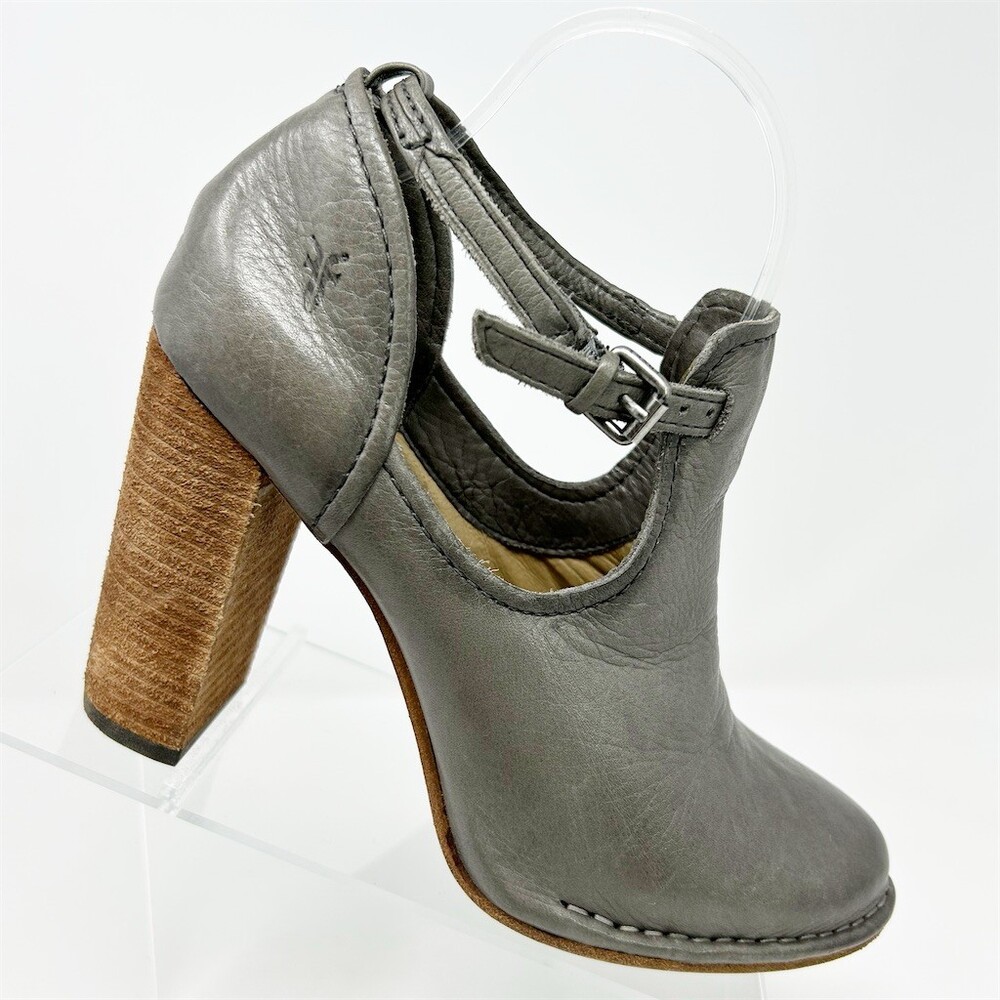 Frye Margaret Shootie Womens Ankle Booties Gray Block Heel Buckle Strap Size 9